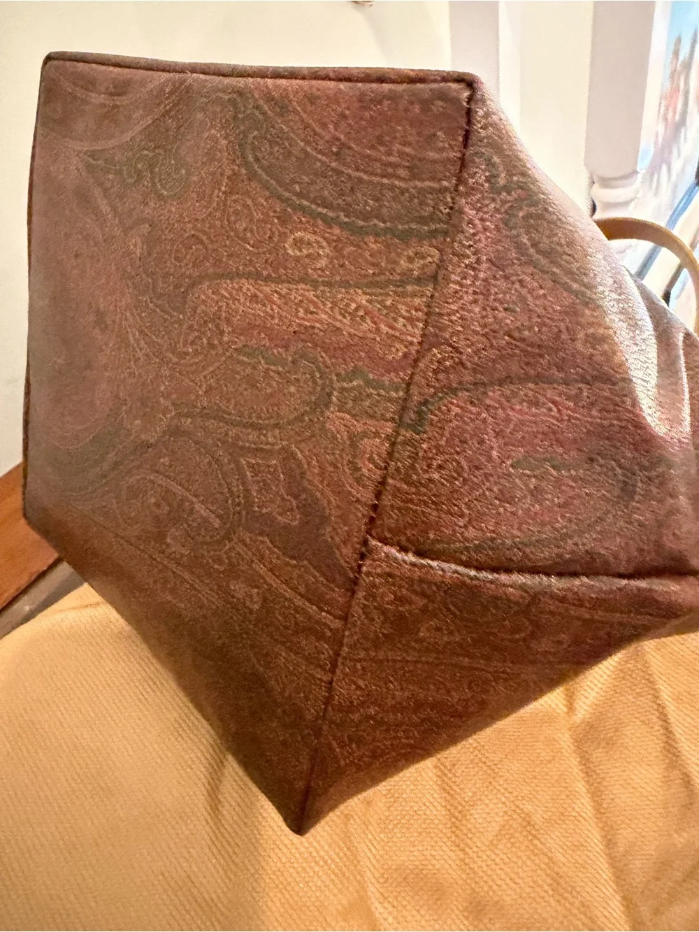 Etro Milano Paisley Coated Canvas Leather Trim Large Tote Original Dust Bag EUC